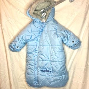 Baby blue bunting bag for car seat or stroller 0-6 month